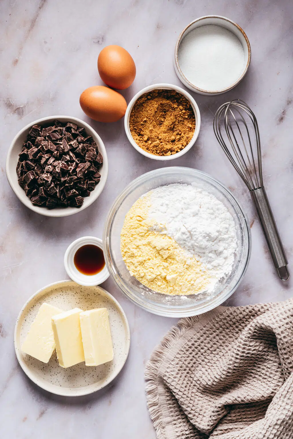 Ingrédients cookies farine sans gluten